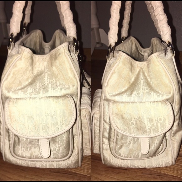 *SOLD* GORGEOUS WINTER WHITE VINTAGE CHRISTIAN DIOR DIORISSIMO SHOULDER TOTE - Picture 11 of 13